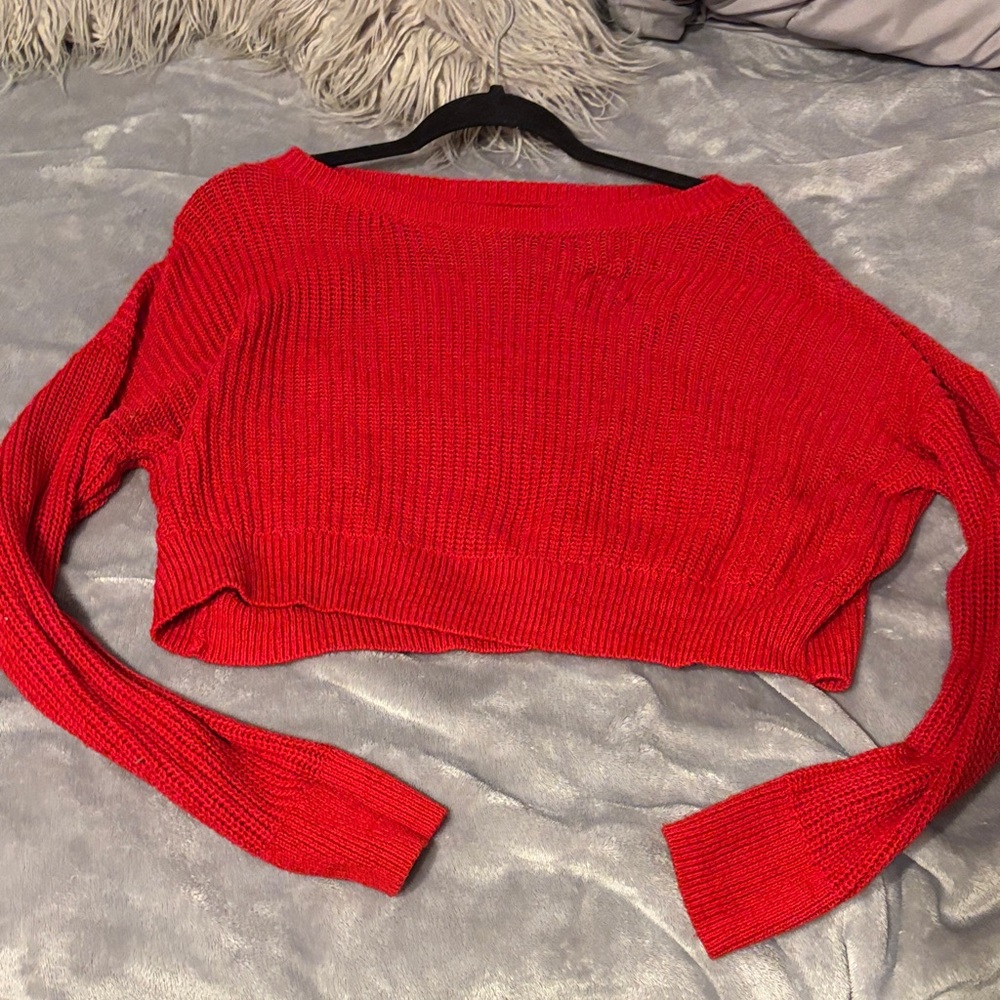 Wild Fable Vibrant Red cropped knit Sweater